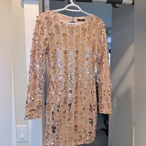Rose Gold Sequence Mini Dress